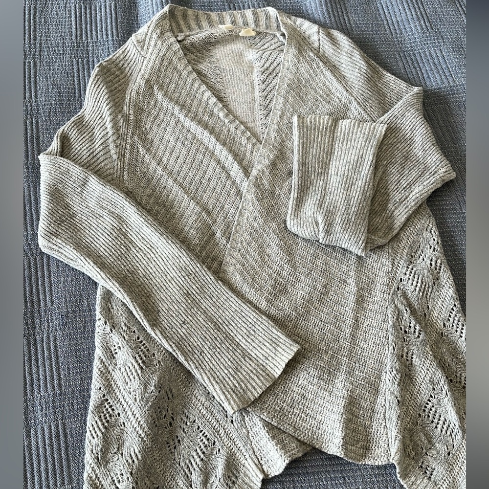 Moth Cream Cable-Knit Cardigan Sweater